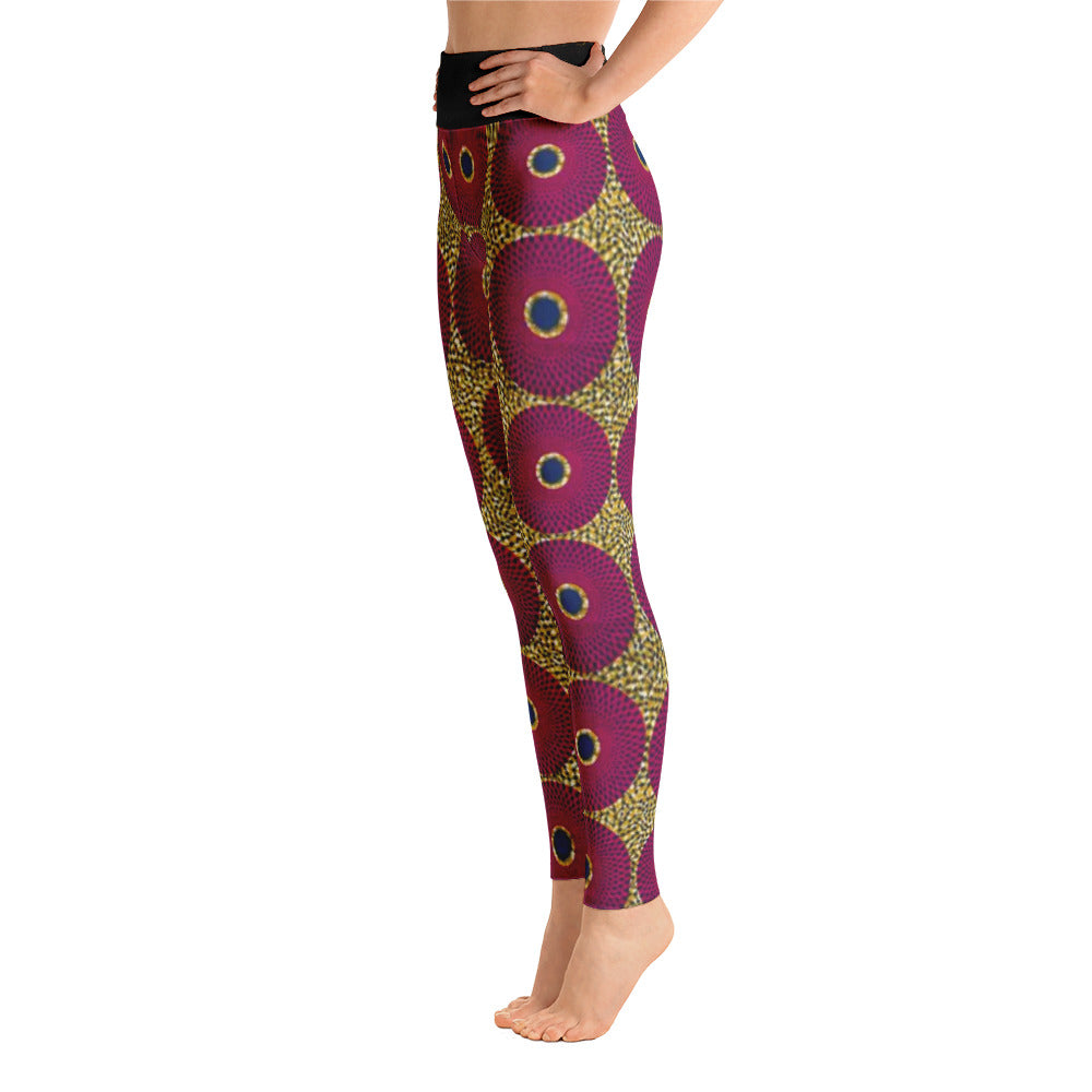 Kente and Mud cloth Print Yoga Leggings - Style 3 - RuvaAfricWear