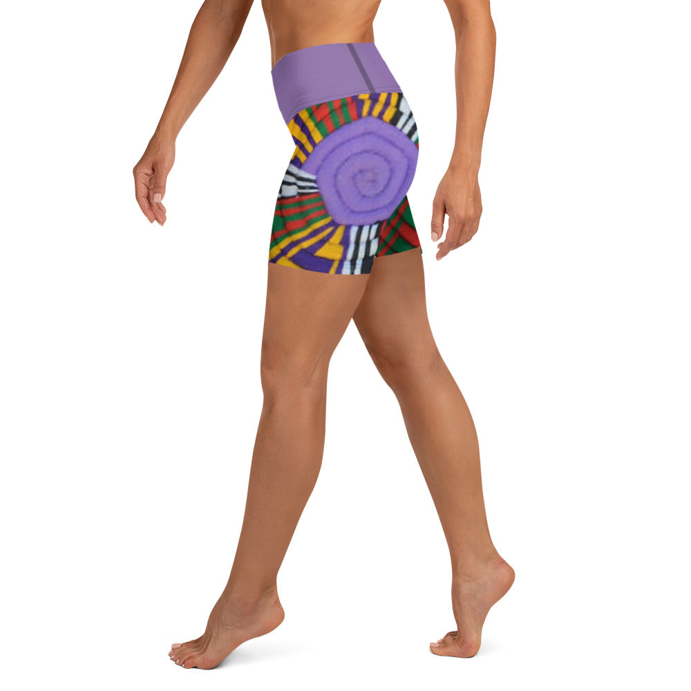 Mesob (Woven Basket) Women's Yoga Shorts - RuvaAfricWear